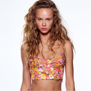 Zara Pink Floral Crop Top